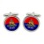 32nd Regiment, Royal Artillery, British Army ER Cufflinks in Chrome Box