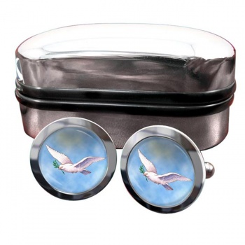 Dove of the Ark Round Cufflinks