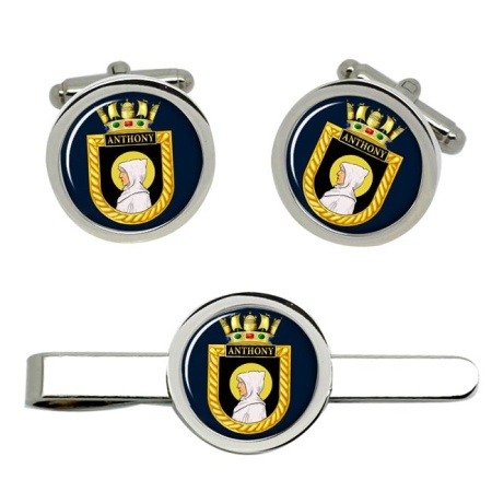 HMS Anthony, Royal Navy Cufflink and Tie Clip Set