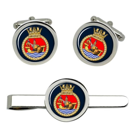 HMS Argonaut, Royal Navy Cufflink and Tie Clip Set