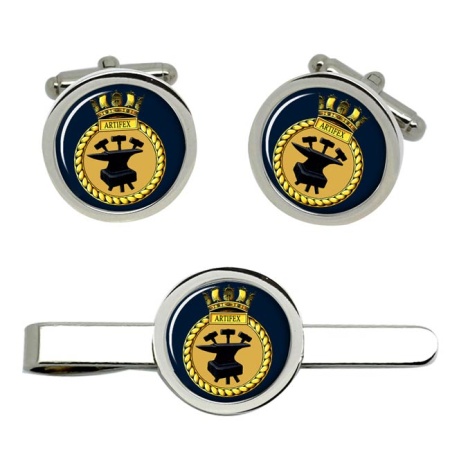 HMS Artifex, Royal Navy Cufflink and Tie Clip Set