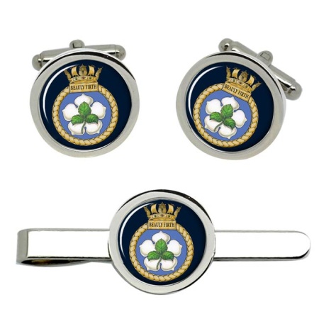 HMS Beauly Firth, Royal Navy Cufflink and Tie Clip Set