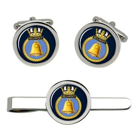 HMS Belmont, Royal Navy Cufflink and Tie Clip Set