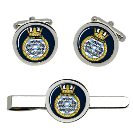 HMS Berry Head, Royal Navy Cufflink and Tie Clip Set