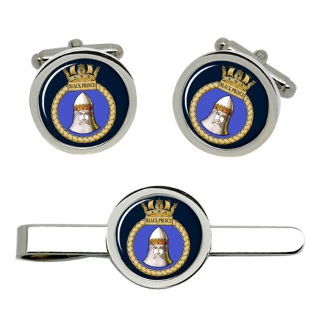 HMS Black Prince, Royal Navy Cufflink and Tie Clip Set