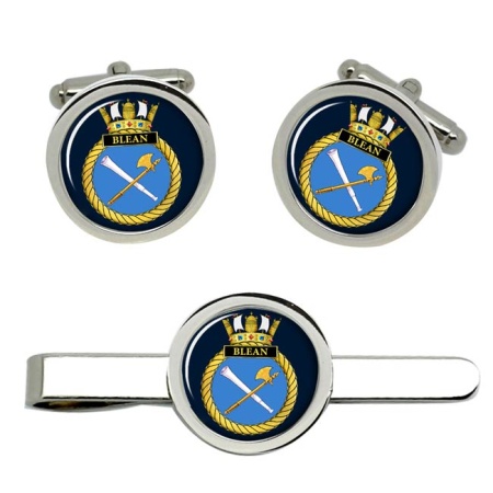 HMS Blean, Royal Navy Cufflink and Tie Clip Set