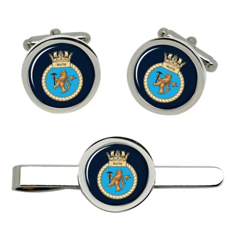 HMS Blyth, Royal Navy Cufflink and Tie Clip Set