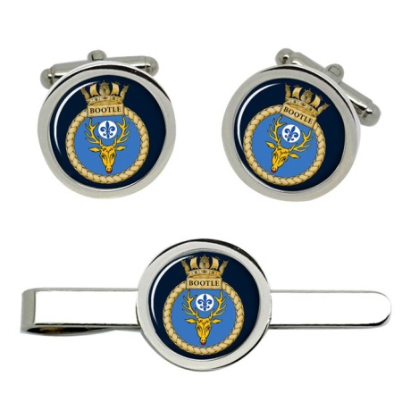 HMS Bootle, Royal Navy Cufflink and Tie Clip Set