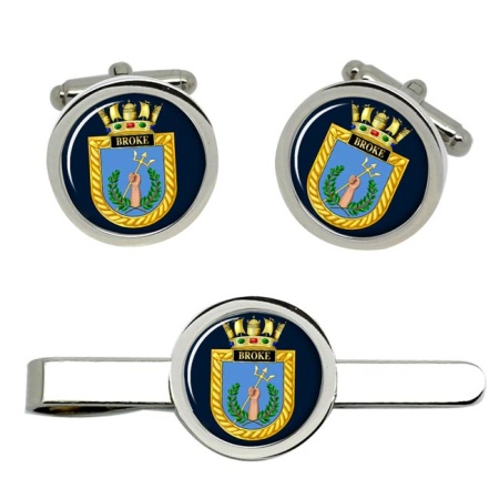 HMS Broke, Royal Navy Cufflink and Tie Clip Set