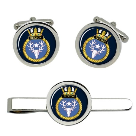 HMS Buxton, Royal Navy Cufflink and Tie Clip Set