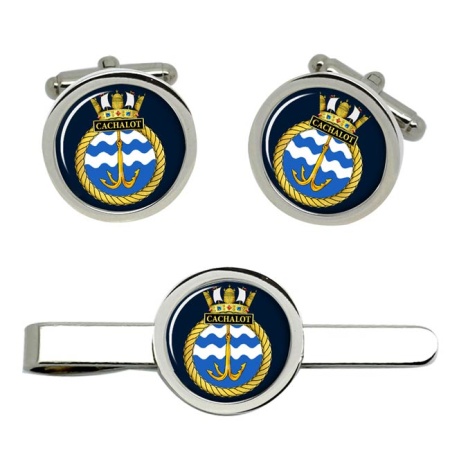 HMS Cachalot, Royal Navy Cufflink and Tie Clip Set