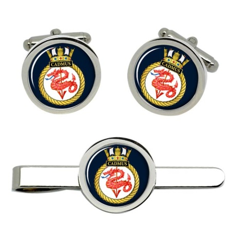 HMS Cadmus, Royal Navy Cufflink and Tie Clip Set