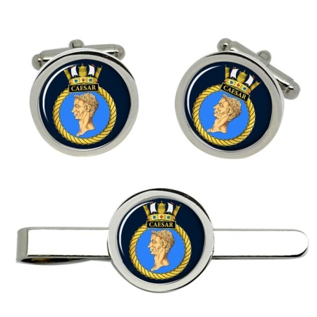 HMS Caesar, Royal Navy Cufflink and Tie Clip Set