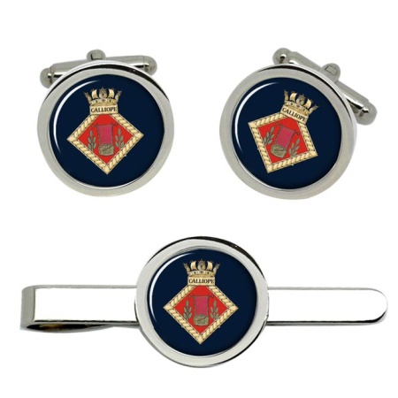 HMS Calliope, Royal Navy Cufflink and Tie Clip Set