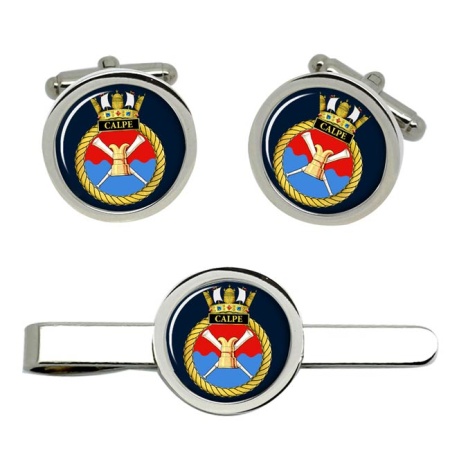 HMS Calpe, Royal Navy Cufflink and Tie Clip Set