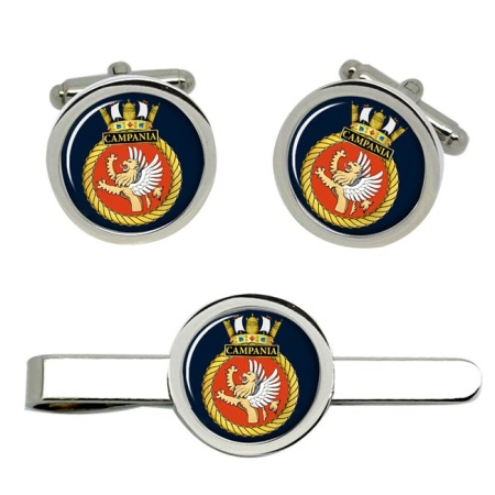 HMS Campania, Royal Navy Cufflink and Tie Clip Set