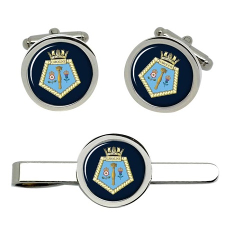 HMS Caroline, Royal Navy Cufflink and Tie Clip Set