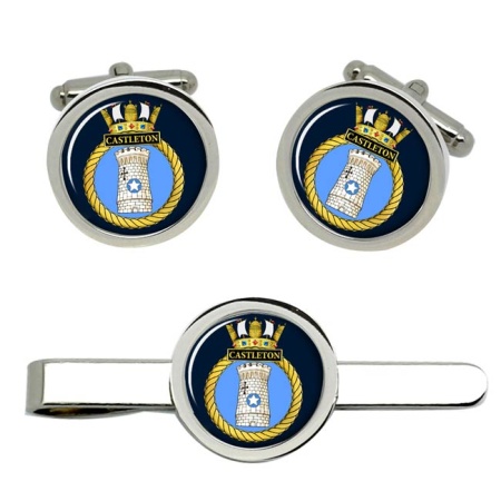 HMS Castleton, Royal Navy Cufflink and Tie Clip Set