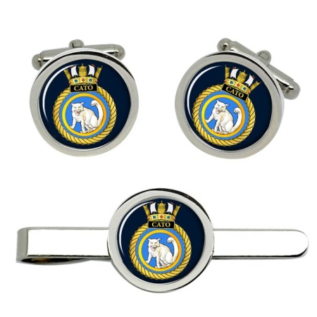 HMS Cato, Royal Navy Cufflink and Tie Clip Set