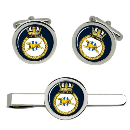 HMS Catterick, Royal Navy Cufflink and Tie Clip Set