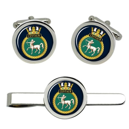 HMS Centaur, Royal Navy Cufflink and Tie Clip Set