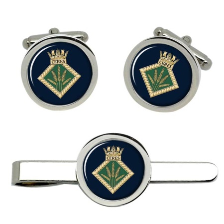 HMS Ceres, Royal Navy Cufflink and Tie Clip Set