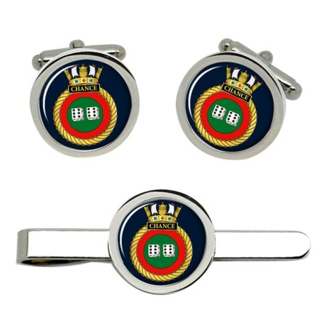 HMS Chance, Royal Navy Cufflink and Tie Clip Set