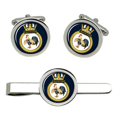 HMS Chanticleer, Royal Navy Cufflink and Tie Clip Set