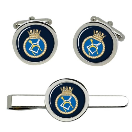 HMS Chiddingfold, Royal Navy Cufflink and Tie Clip Set