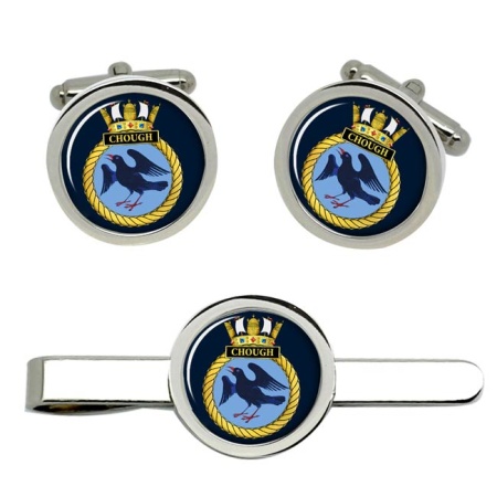 HMS Chough, Royal Navy Cufflink and Tie Clip Set