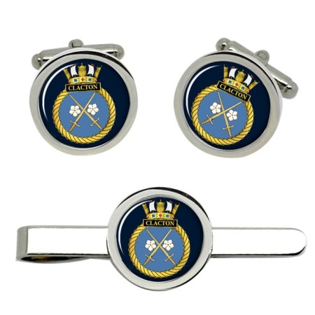 HMS Clacton, Royal Navy Cufflink and Tie Clip Set