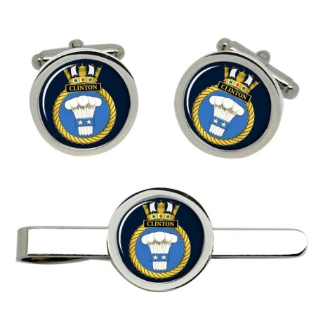 HMS Clinton, Royal Navy Cufflink and Tie Clip Set