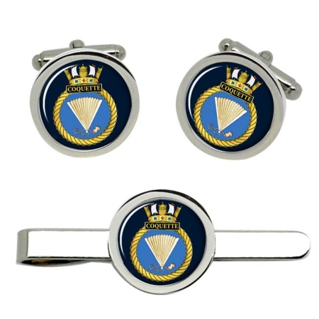 HMS Coquette, Royal Navy Cufflink and Tie Clip Set