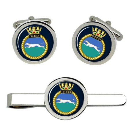 HMS Courier, Royal Navy Cufflink and Tie Clip Set