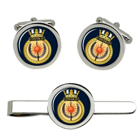 HMS Cowdray, Royal Navy Cufflink and Tie Clip Set