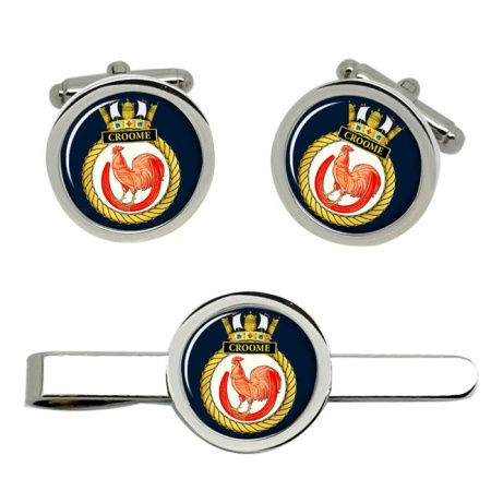 HMS Croome, Royal Navy Cufflink and Tie Clip Set