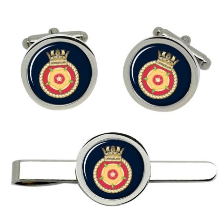 HMS Cumberland, Royal Navy Cufflink and Tie Clip Set