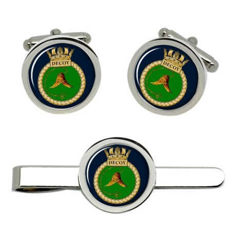 HMS Decoy, Royal Navy Cufflink and Tie Clip Set