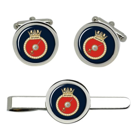 HMS Defender, Royal Navy Cufflink and Tie Clip Set