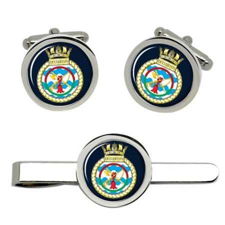 HMS Dulverton, Royal Navy Cufflink and Tie Clip Set