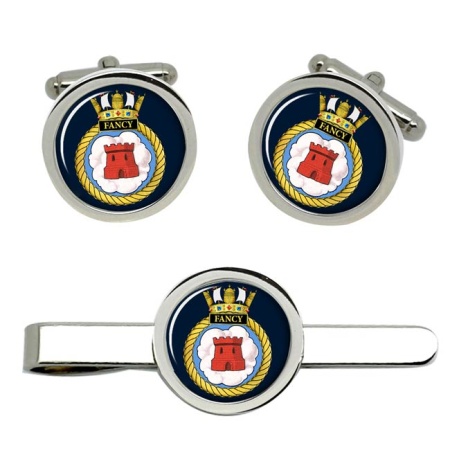 HMS Fancy, Royal Navy Cufflink and Tie Clip Set