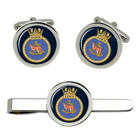 HMS Fawn, Royal Navy Cufflink and Tie Clip Set