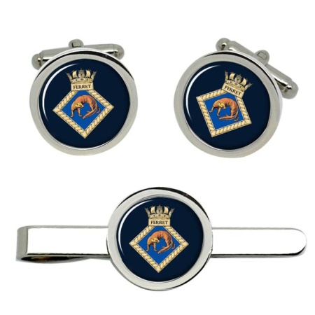 HMS Ferret, Royal Navy Cufflink and Tie Clip Set