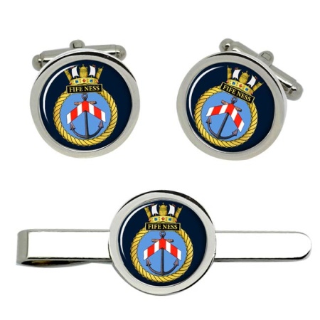 HMS Fife Ness, Royal Navy Cufflink and Tie Clip Set