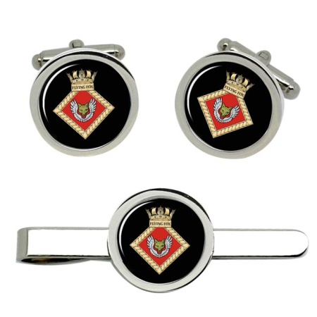 HMS Flying Fox, Royal Navy Cufflink and Tie Clip Set