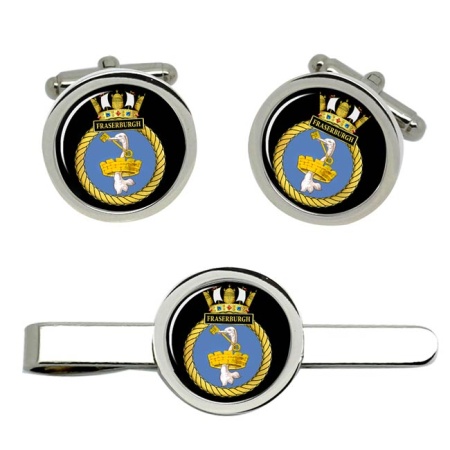 HMS Fraserburgh, Royal Navy Cufflink and Tie Clip Set