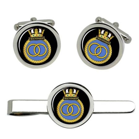 HMS Friendship, Royal Navy Cufflink and Tie Clip Set