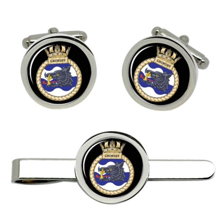 HMS Grimsby, Royal Navy Cufflink and Tie Clip Set