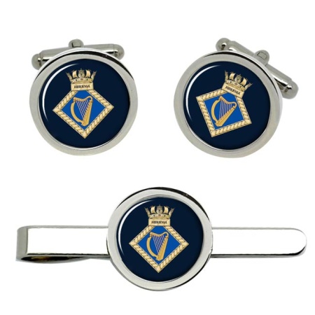 HMS Hibernia, Royal Navy Cufflink and Tie Clip Set