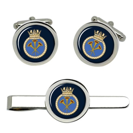 HMS Illustrious, Royal Navy Cufflink and Tie Clip Set